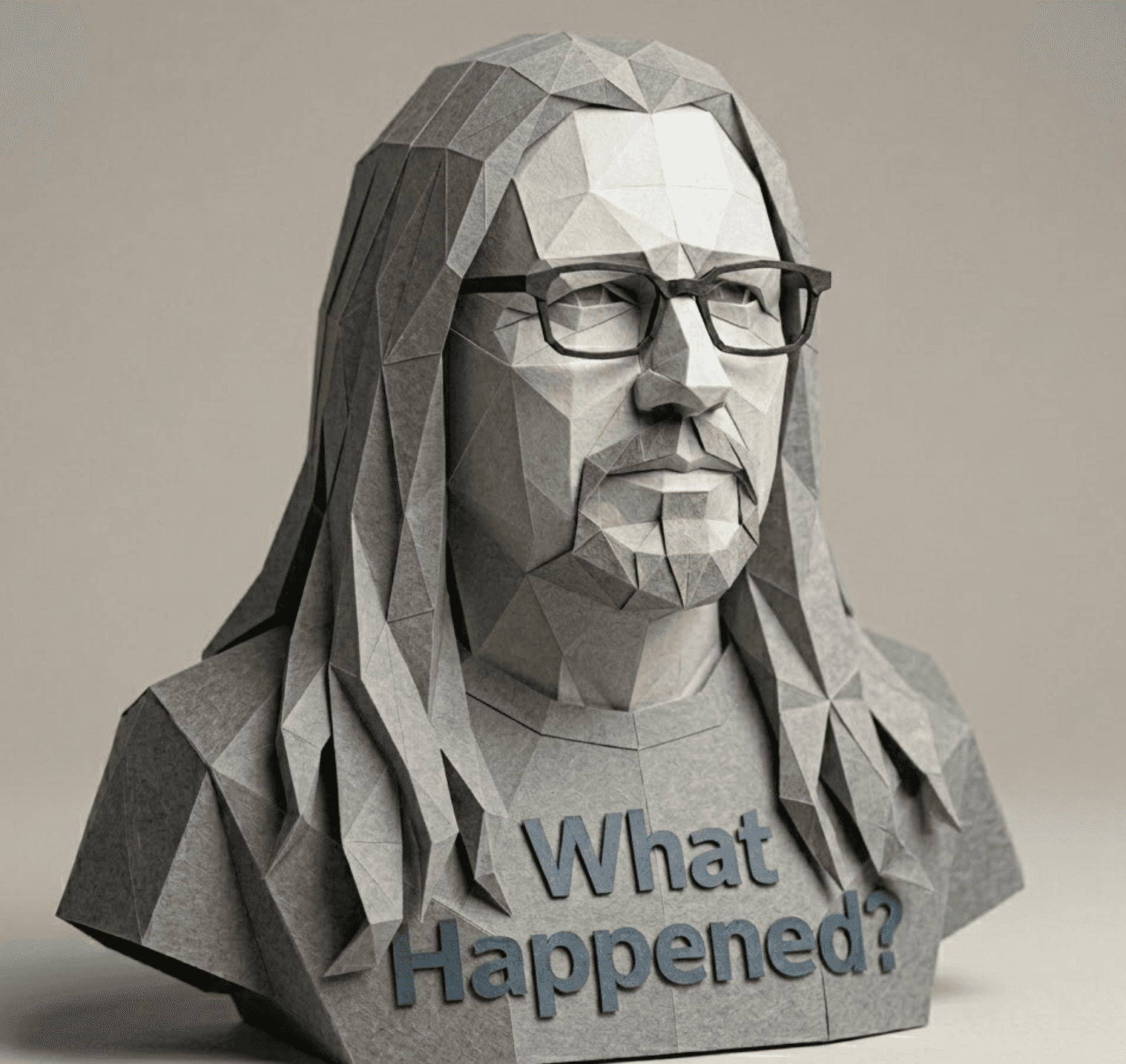 Low-poly faceted artist portrait for Cryptic MSC